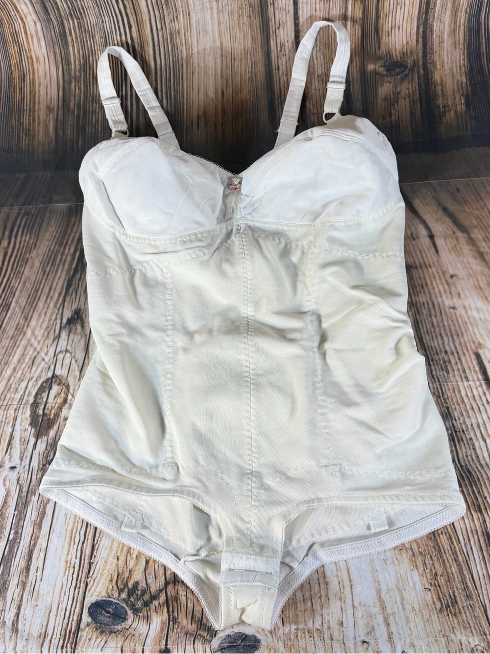Vintage Subtract Body Shaper Bodysuit 42B Pinup Retro Union USA Cottagecore